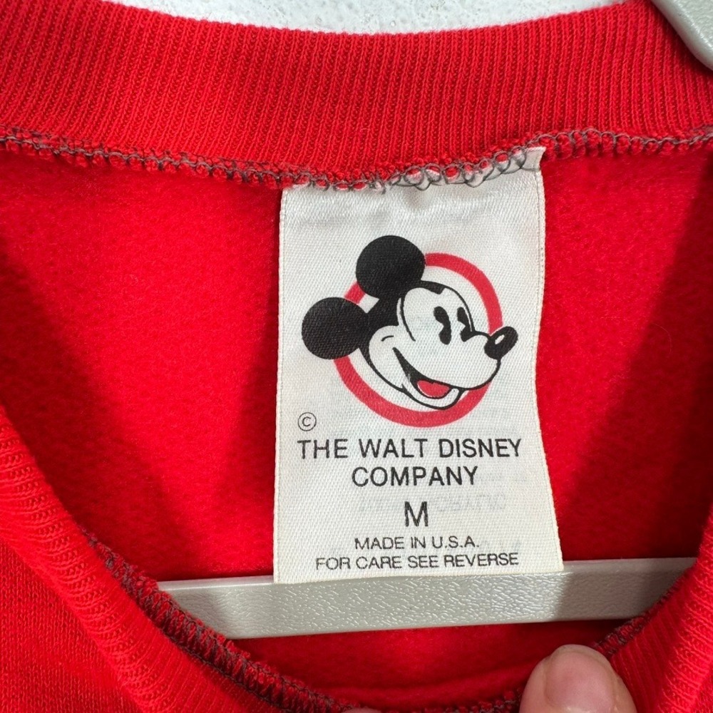 Disney Mickey Minnie Mouse Happy Holidays Christmas Sweatshirt Adult Medium Red - Picture 5 of 8